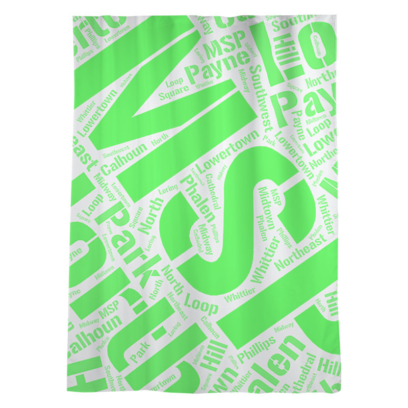 Panneau de rideau simple diaphane avec passe-tringle districts, Vert, Minneapolis–Saint Paul