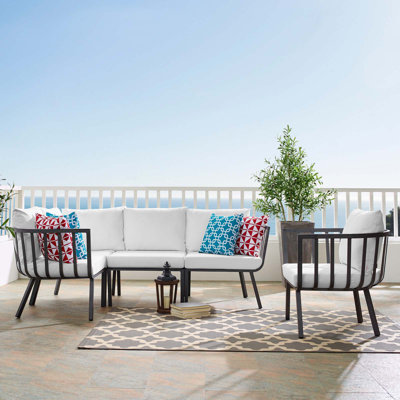 Modway Riverside 5 Piece Outdoor Patio Aluminum Set