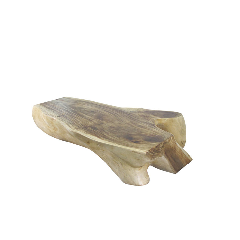 Table basse en forme de bloc en bois massif
