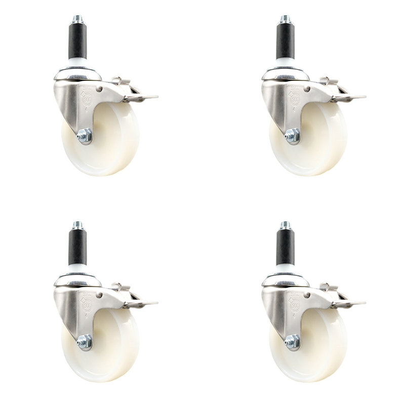 Jeu de roulettes extensibles en nylon, H 4 po x l 4 po