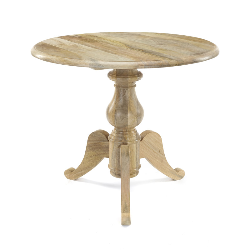 Cram Round Solid Wood Dining Table, Light Oak