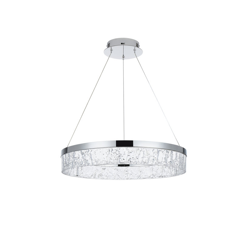 Lustre rond / ovale à DEL Yiannis, Chrome