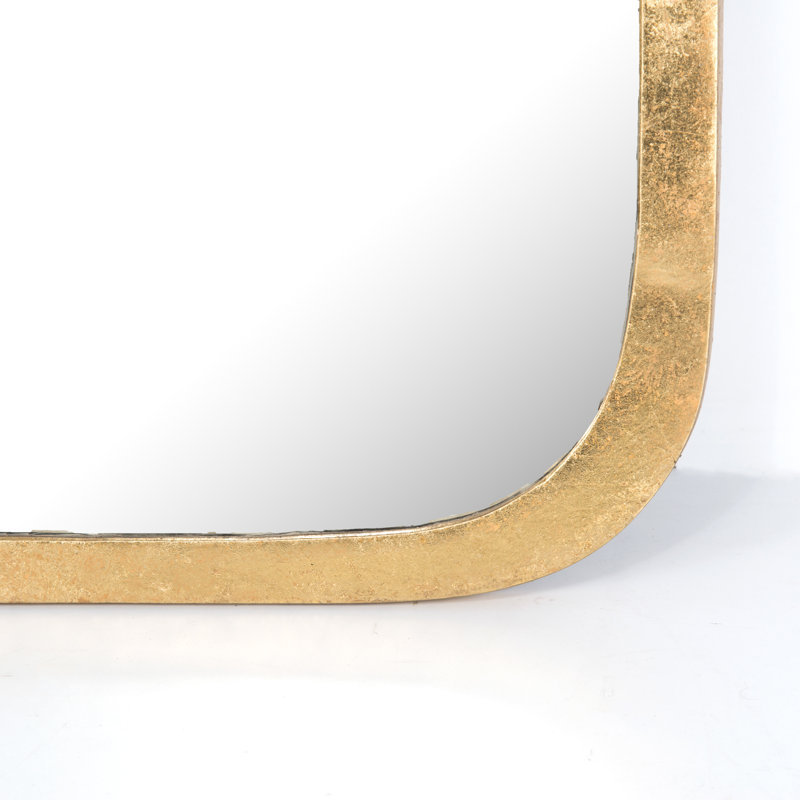 Gold Leaf Rectangular Wall Mirror with Hook