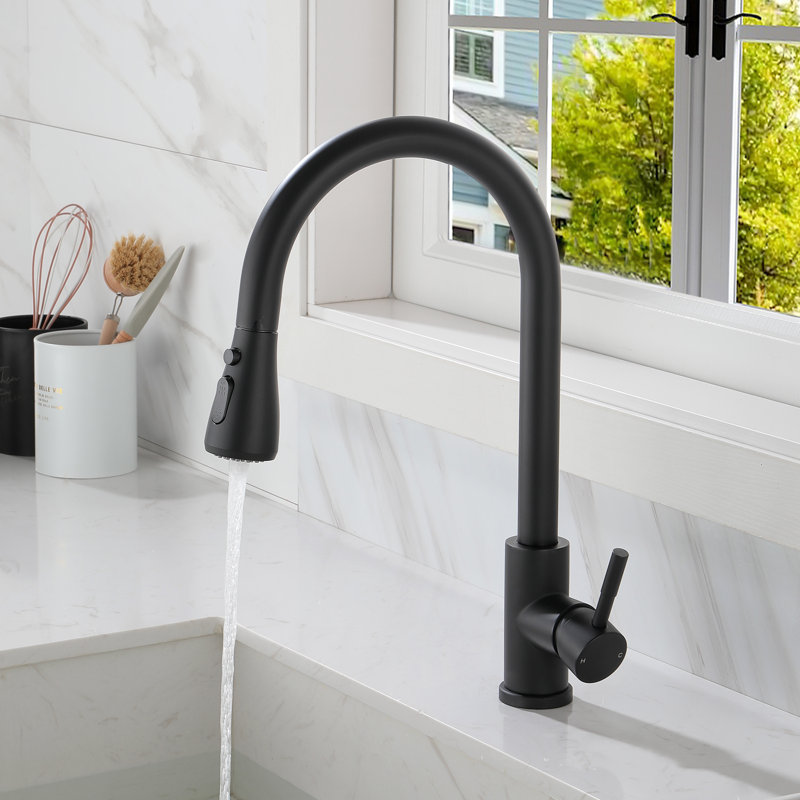 WESTINUS Pull Down Kitchen Faucet, Matte Black