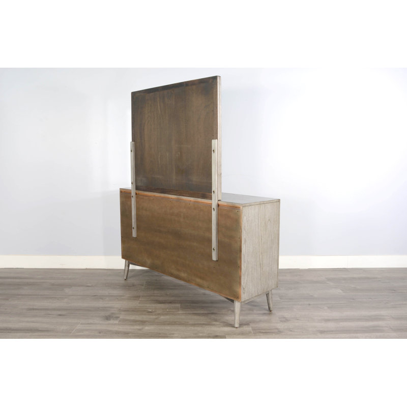 Commode en bois massif à 6 tiroirs 60 po Bigvai