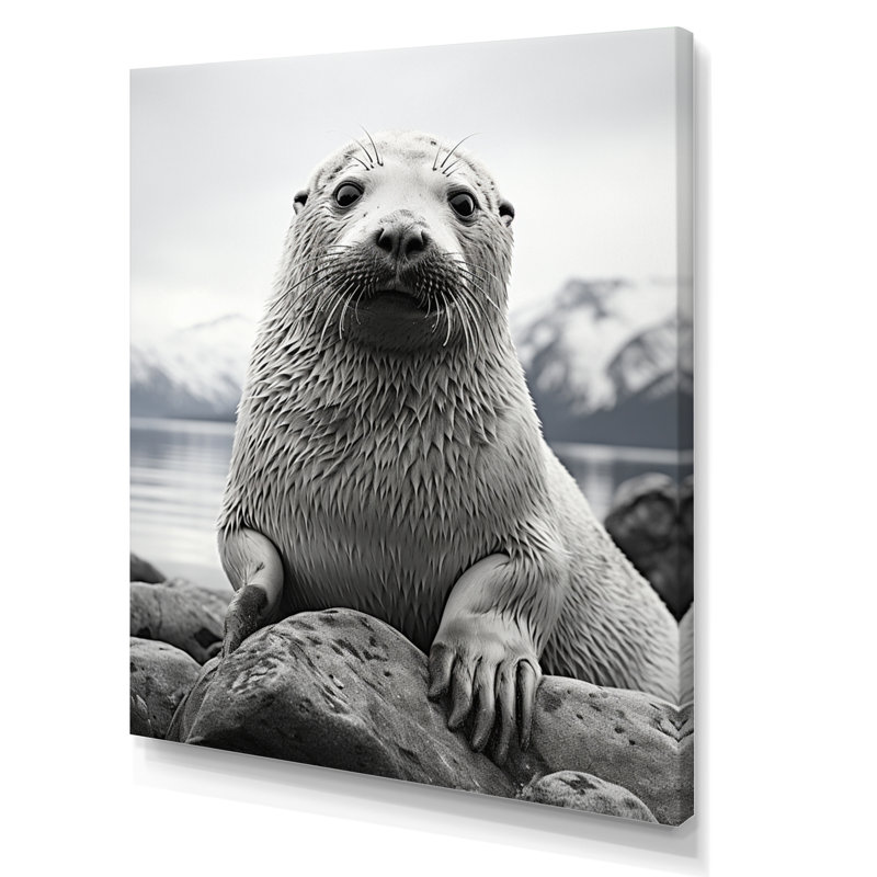 Lamarc, sceau de l'Arctique de l'Alaska - impression, H 32 po x l 16 po x P 1 po, Toile tendue