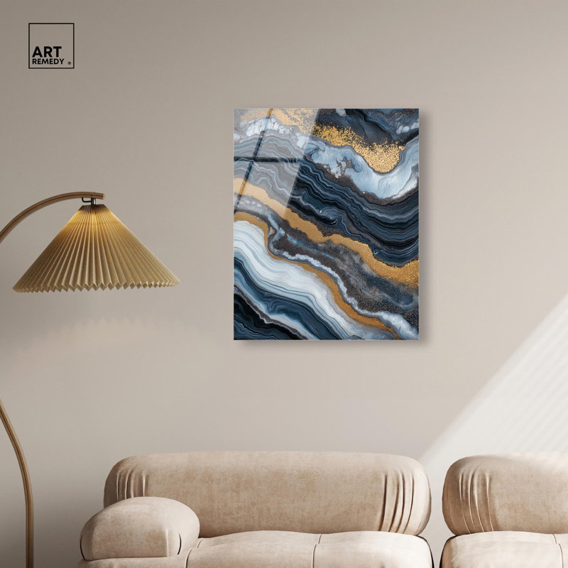 Acrylique Flow I, impression d'art géode acrylique par Art Remedy, prête à être accrochée, H 30 po x l 24 po
