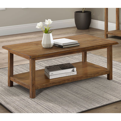 Wood Coffee Table with Shelf