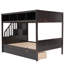Lit superposé simple au-dessus d'un lit double, avec tablettes, escalier de rangement et 2 tiroirs - atmosphère douillette et espace de sommeil confortable-1586623558