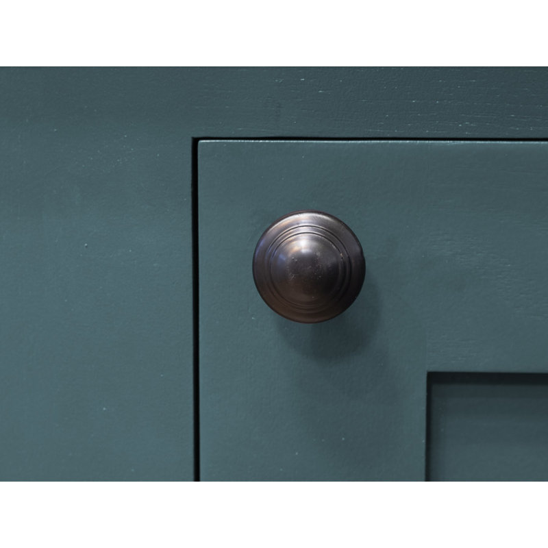 Ringed Round Knob, 3.8cm, Black