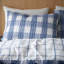 Brushed Seersucker Gingham Reversible Duvet Cover Set-103006337-103006340