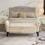 Banc de lit 51,5 po avec rangement en velours beige-104319190