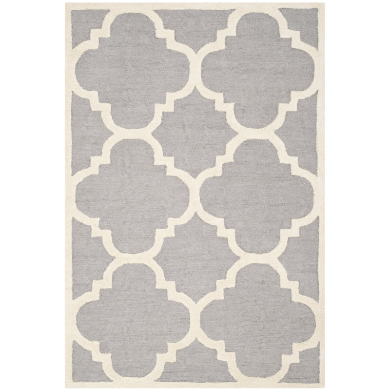 Cannen Hand Tufted Wool Geometric Rug, Rectangle 3' x 5'