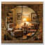 Round Wall Mounted Mirror Vintage Industrial Design Versatile Home Decor