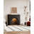 French-style high-end floor-standing decorative fireplace with LED lighting and storage cabinet