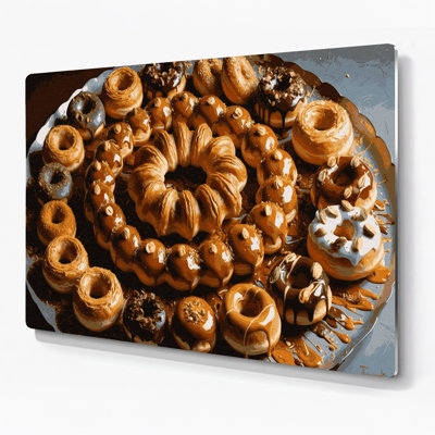 Art mural en métal brun Desserts Cronuts