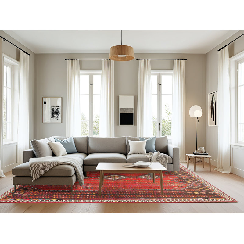 Tapis rouge à motif sud-ouest, Rectangle 8 pi x 10 pi