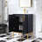 24" Black Modern Free-Standing Single Bathroom Vanity With Ceramic Top