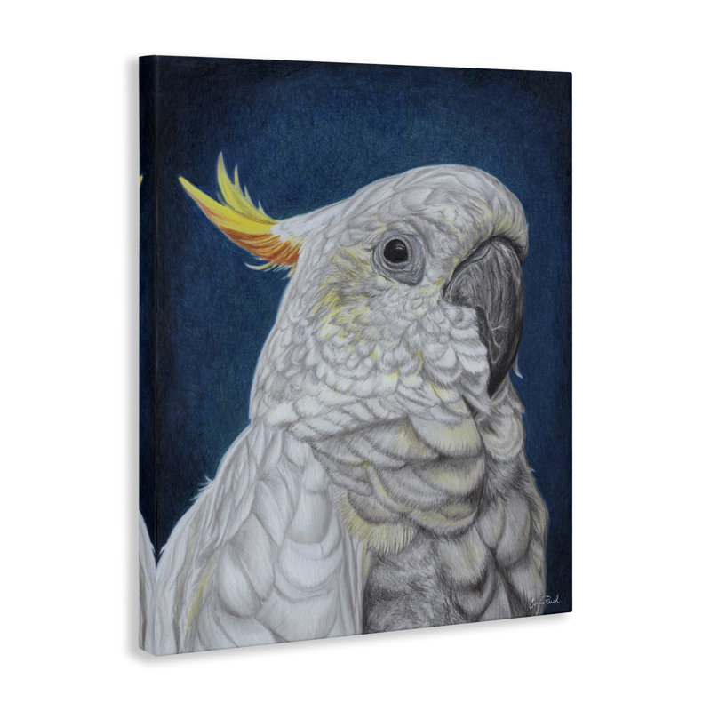 Art traditionnel sur toile, "Traditional Cockatoo Visage" par Connie Resch, H 20 po x l 16 po