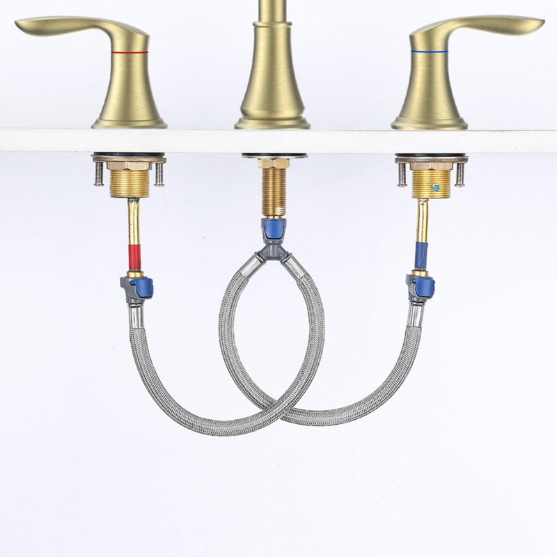 Bathroom faucet with 360 degree turn spout, Brushed Gold