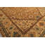 Tapis Oushak en laine beige caramel à motifs géométriques, noué à la main, 2,41 m x 3,07 m.