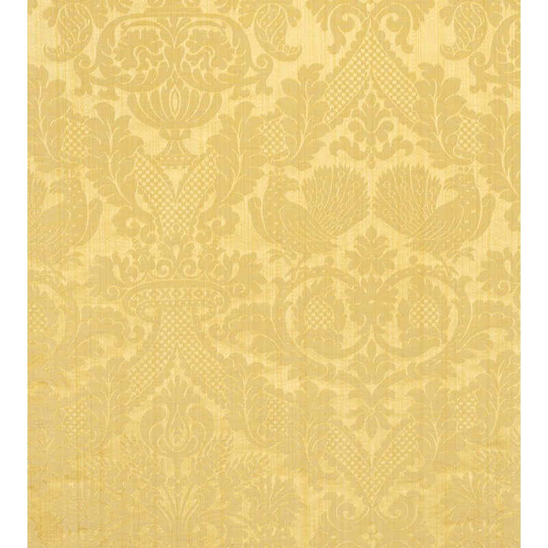 Mélange de lin damassé brun clair Damas, Jaune