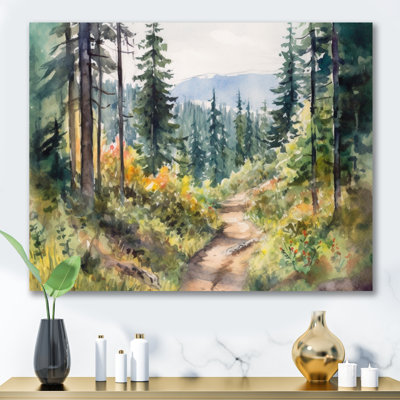 «Little Road In Mountain Landscape X - Forest», reproduction d'art sur toile