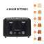 Grille-pain 4 tranches Kenmore, noir mat et gris, deux commandes