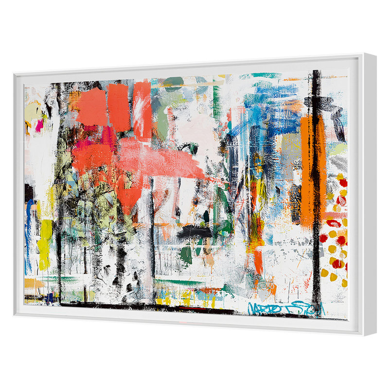 «Kyle's Wall 2» par Kate Woodman, Cadre blanc, H 31 po x l 41 po