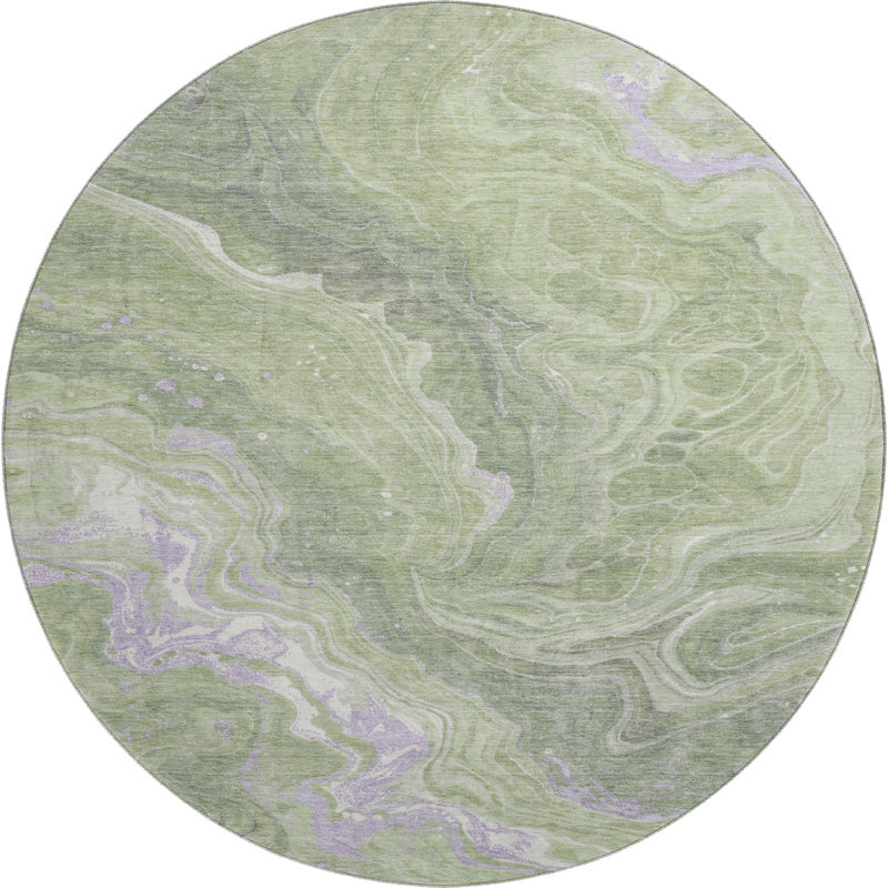 Premium Machine Washable Hedden AMF1701 Abstract Rug, Round 8'