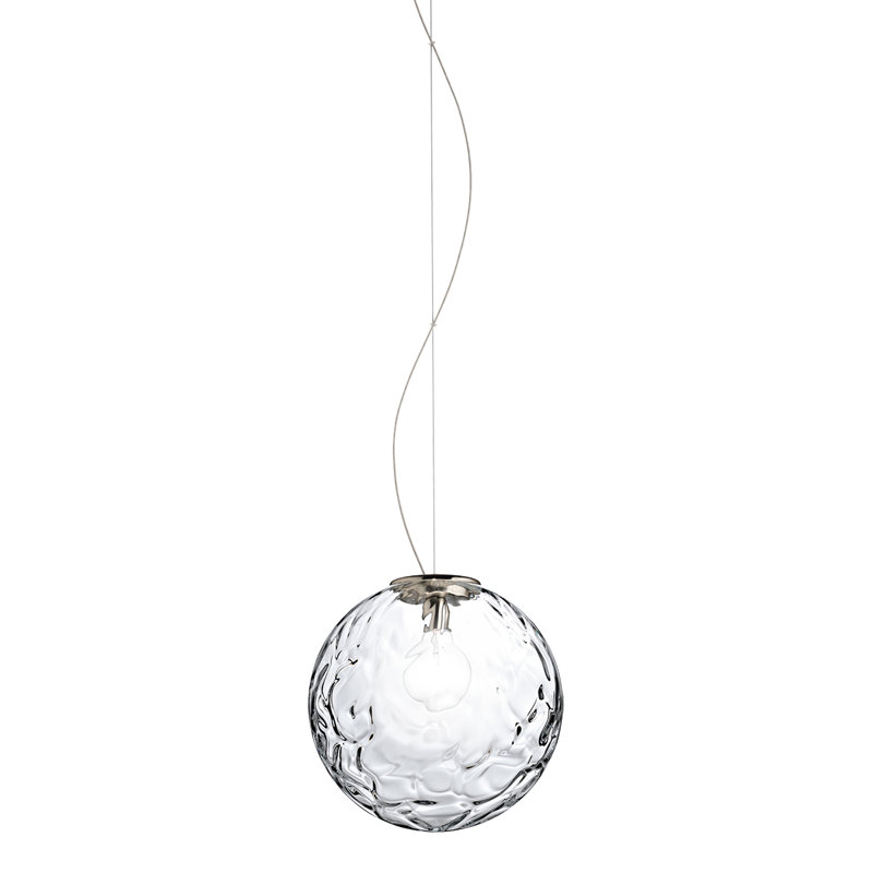Luminaire suspendu sphère 1 lumière Borgo, Clair, 17,75" H x 17,75" L x 17,75" D