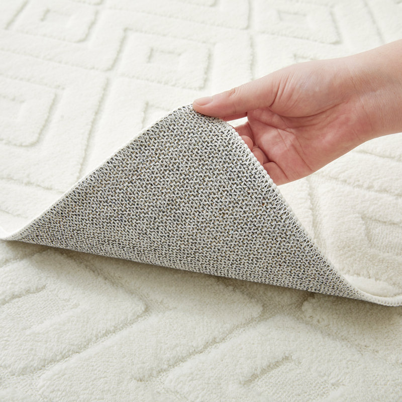 Hollow Geometric High-Low Rug., Hollow Square Cream, Rectangle 120 x 170 cm