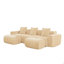 Canapé modulaire modulaire à 3 places en forme de U avec passepoil à bordure française, aucun assemblage requis, canapé à 3 places avec coussins décoratifs et 2 repose-pieds mobiles, tissu velours clair chameau-1219753782