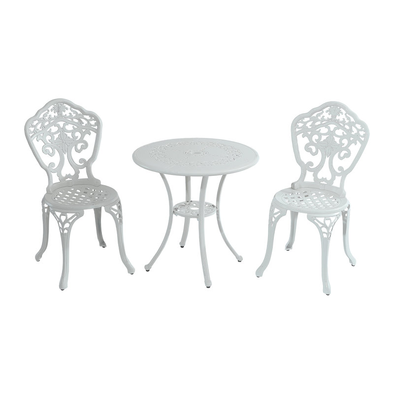 Miller 2 - Person Patio Dining Set with Round Table, White