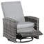 Fauteuil inclinable extérieur pivotant en osier, dossier inclinable, repose-pieds relevable, base pivotante à 360 °, coussins résistants à l'eau pour patio