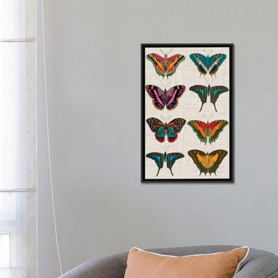 «Polychrome Butterflies II», reproduction d'impression sur toile tendue