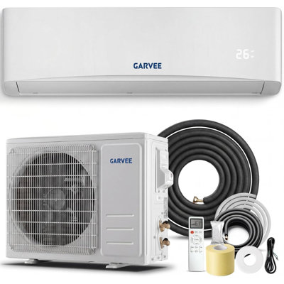 Mini pompe à chaleur CA / CA 9000 BTU, système sans conduit 17 SEER2 115V refroidit 450 pieds carrés, condensateur préchargé, trousse d'installation et mode économique à 3 niveaux
