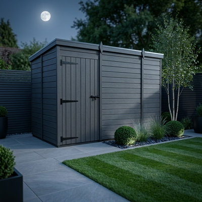 Total Sheds 9ft x 5ft Composite Pent Garden Shed - Single Door - No Windows - EPDM Rubber Roof - UK Manufactured