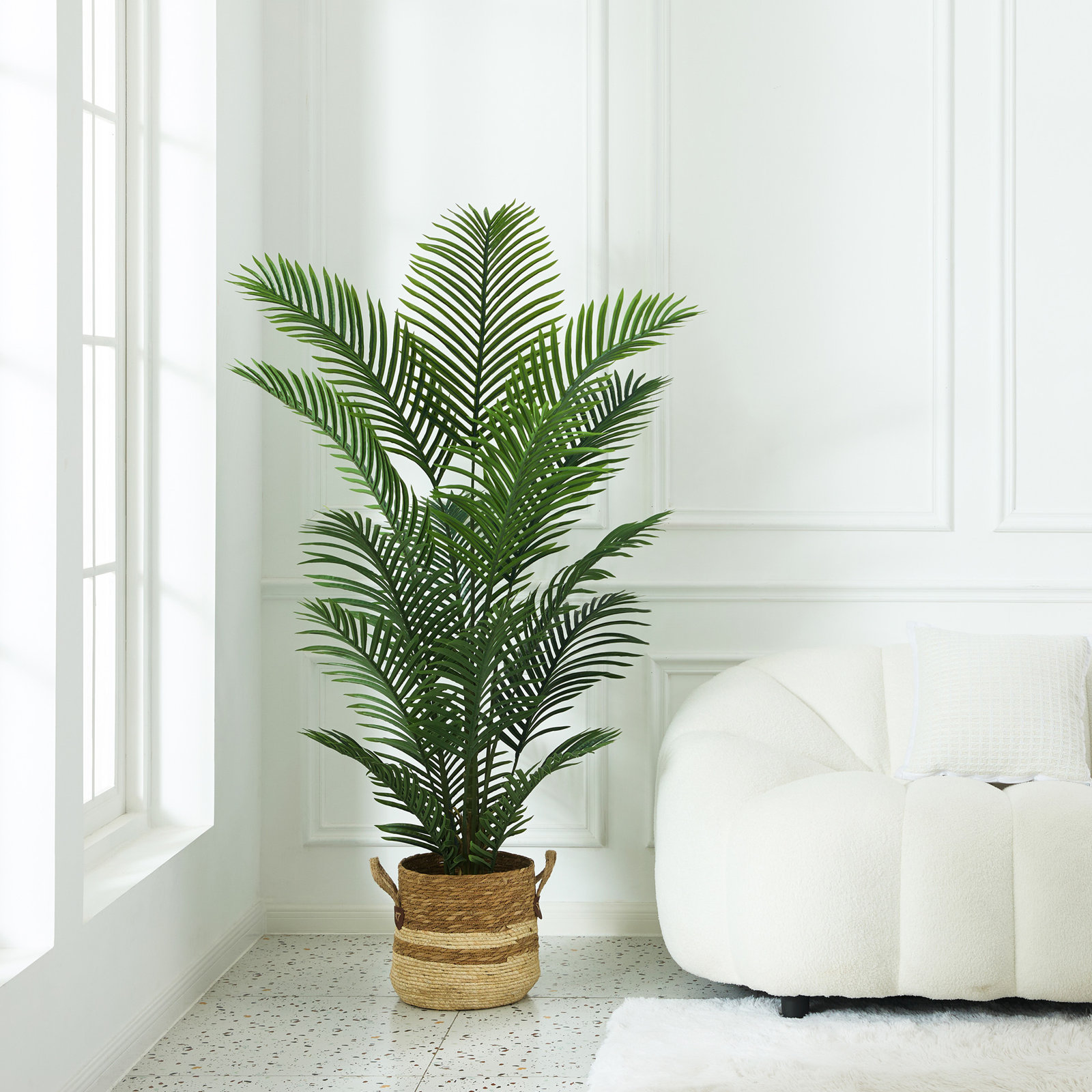 Adcock Palm Tree in Pot, 60" H x 22" W x 22" D, 2