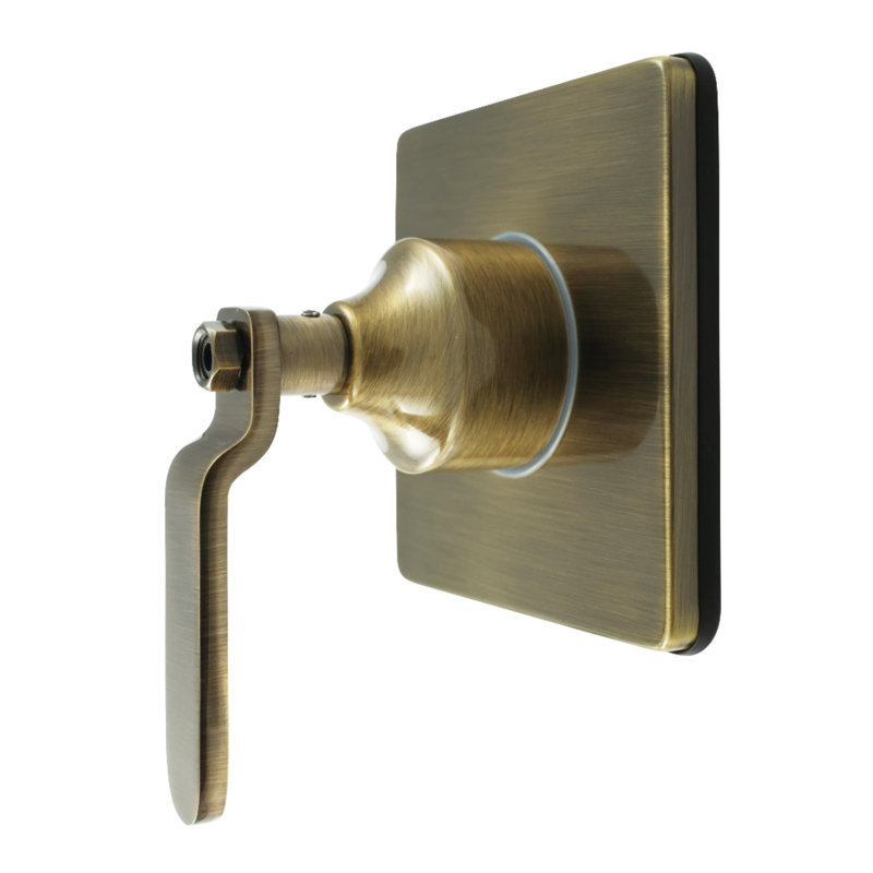 Kingston Brass Whitaker Single-Handle Three-Way Diverter Valve With Square Trim Kit, Antique Brass