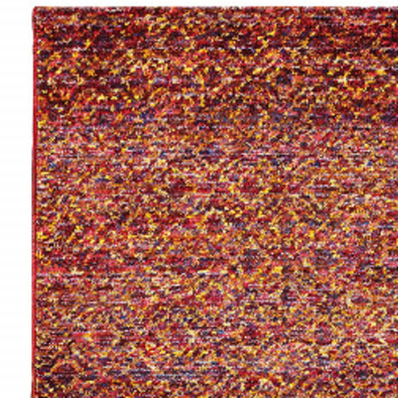 Tapis de couloir géométrique tissé à la machine 2 pi x 10 pi rouge et bleu