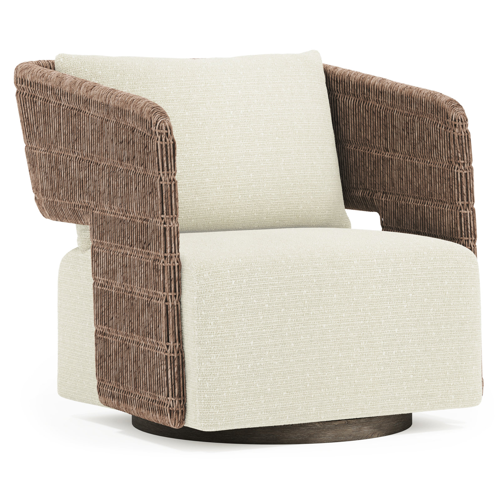 Bernhardt Maldives Outdoor Swivel Chair, Cream