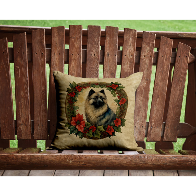 Coussin décoratif intérieur / extérieur en polyester Christmas, 14 po x 14 po, Carré