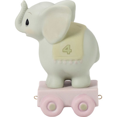 Figurine Precious Moments Birthday Train Elephant Age 4 3,86 pouces