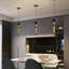  Luminaires suspendus modernes noirs, luminaires suspendus réglables pour îlot de cuisine, salle à manger ou chambre à coucher (ensemble de 3)