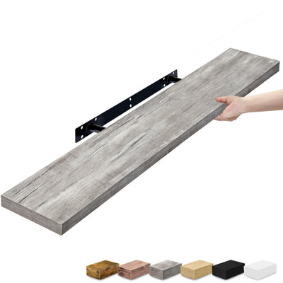 Sorbus 35-Inch Wall Shelf with Hidden Mounting Hardware for Home Storage - 1 Piece, Gray