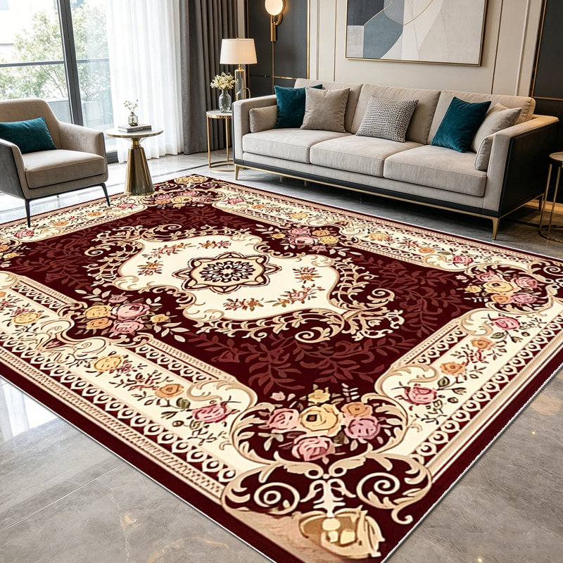 1PC Vintage Floral Medallion European style area rugs for Living Room, Soft and Comfortable, Suitable for all seasons, easy-to-maintain, machine washable Indoor floor mat, Under Table Farmhouse suitable for dining room, bedroom, entryway, kitchen,