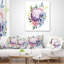 Crâne avec bordure fleurie - Coussin décoratif à imprimé floral-29882129-29882131
