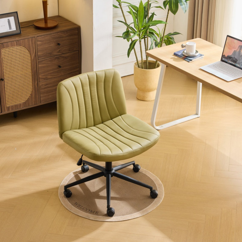 Chaise de bureau pivotante en cuir 25 po à hauteur réglable Cat's Claw, Vert