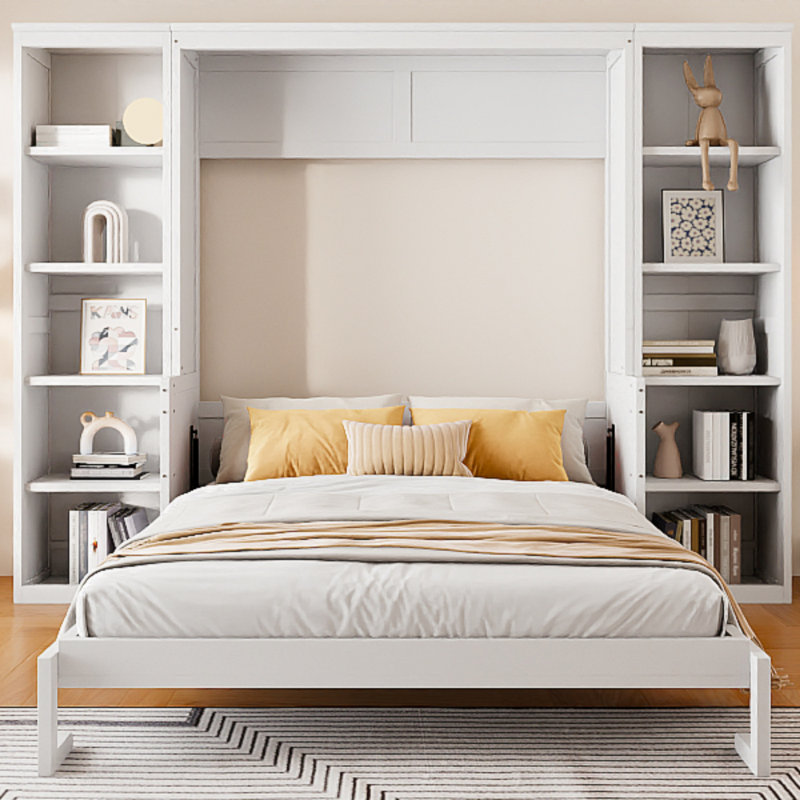 Queen Size Murphy Bed With Desk And Bookshelf (Bookshelf)